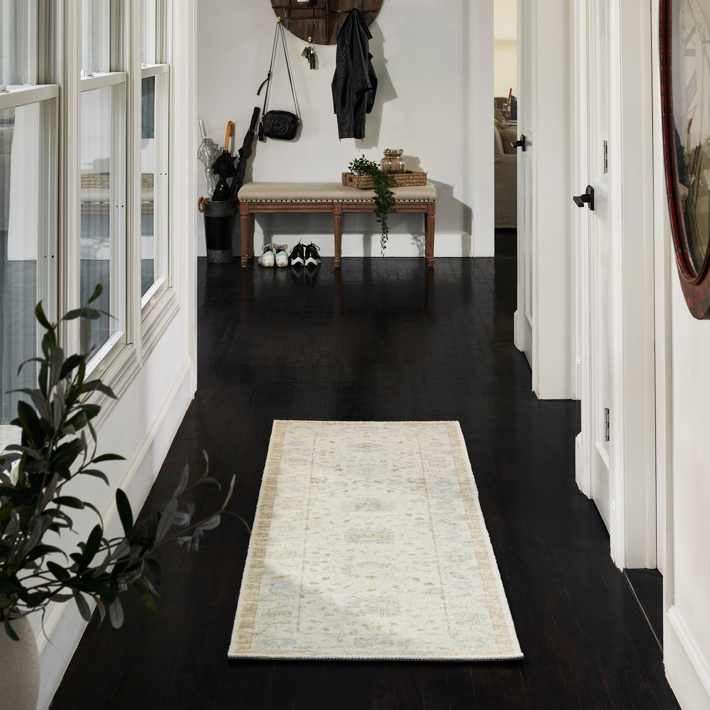 Ana Beige Wool Area Rug
