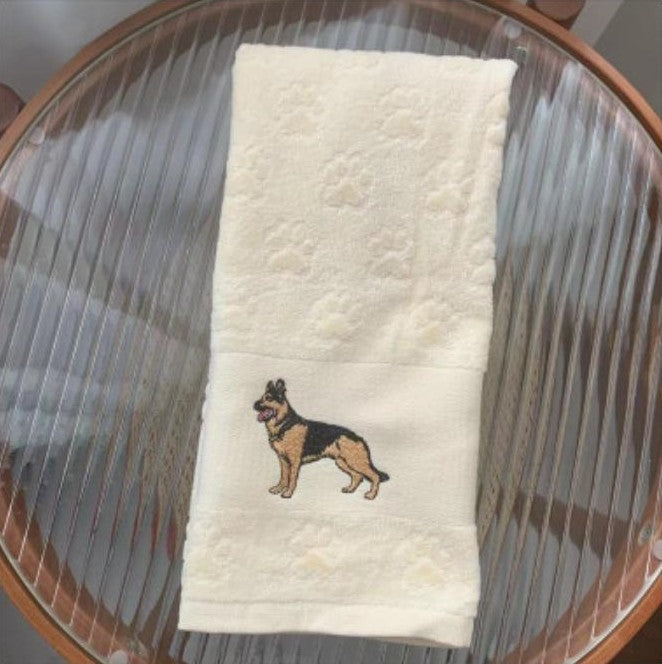 Dog Embroidery Towel