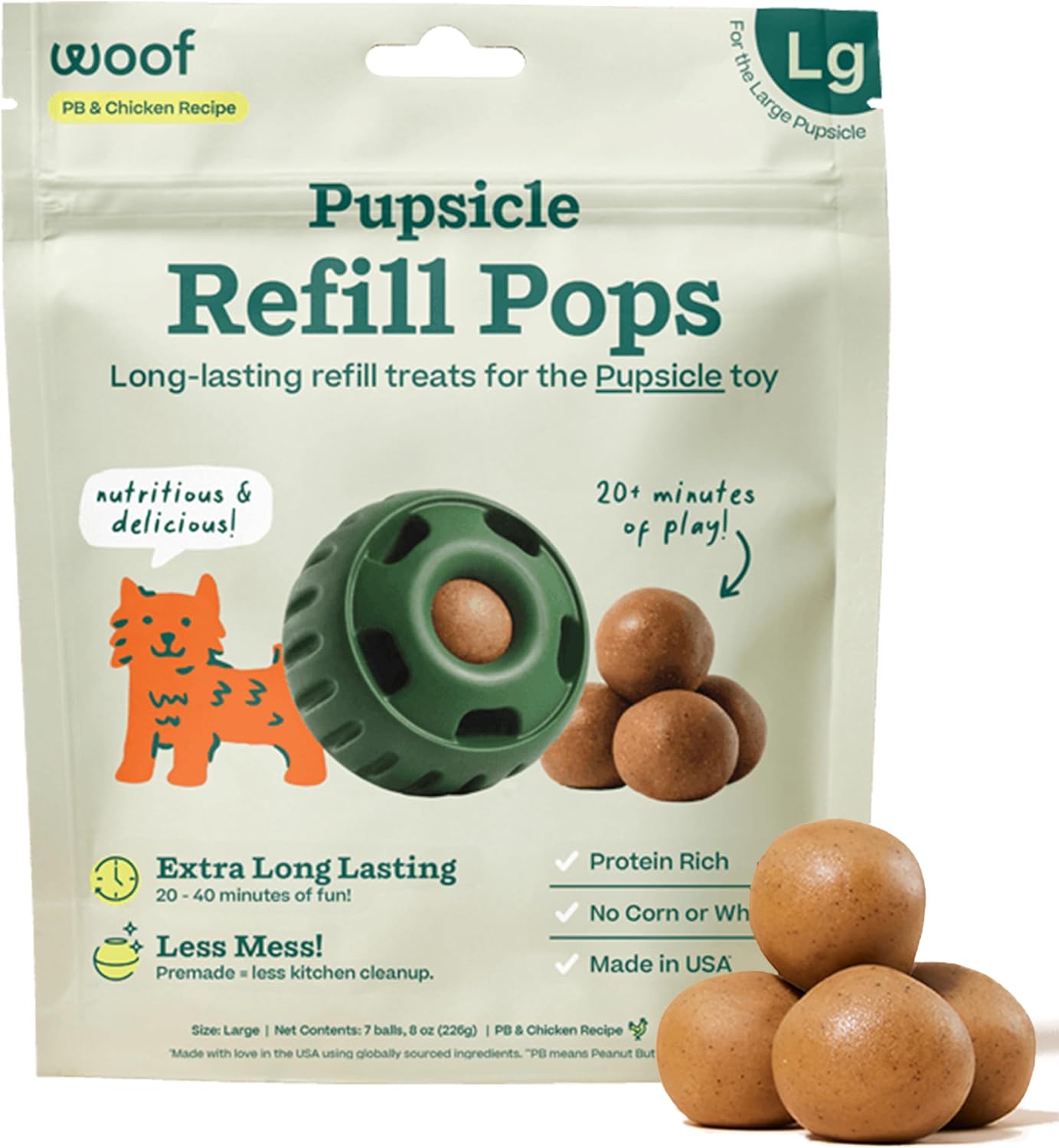 WOOF Chicken & Peanut Butter Refill Pops