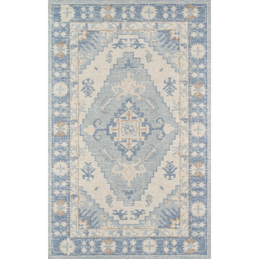 Ana Blue Wool Area Rug