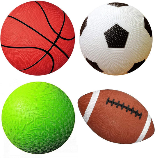 AppleRound Toy Sports Balls with Pump for Toddlers and Kids, Inflatable Balls for Children