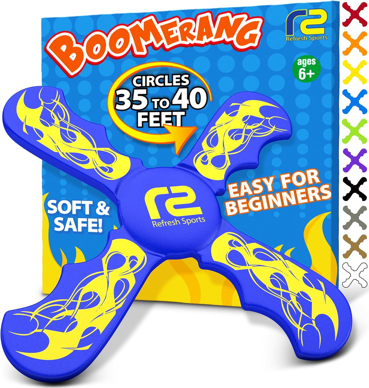 Boomerang Kids Outdoor Frisbee - Soft Toy Boomerangs Gifts for Boys 8-12 & Girls 8-12 - Best Easter Basket Stuffers Gift Ideas for Kids - Outside Boys Toys Age 6 7 8 9 & Up Backyard Games Flying Disc