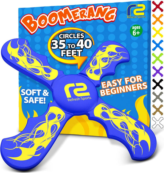 Boomerang Kids Outdoor Frisbee - Soft Toy Boomerangs Gifts for Boys 8-12 & Girls 8-12 - Best Easter Basket Stuffers Gift Ideas for Kids - Outside Boys Toys Age 6 7 8 9 & Up Backyard Games Flying Disc