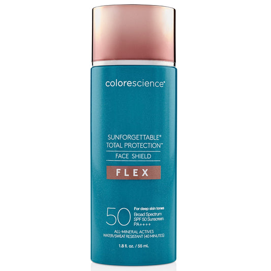 Colorescience Total Protection Face Shield Flex SPF 50, Zinc Oxide Formula, Deep, 1.8 Fl oz.
