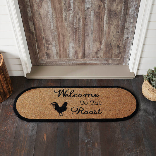 Down Home Welcome to the Roost Coir Oval Rug 17x48"