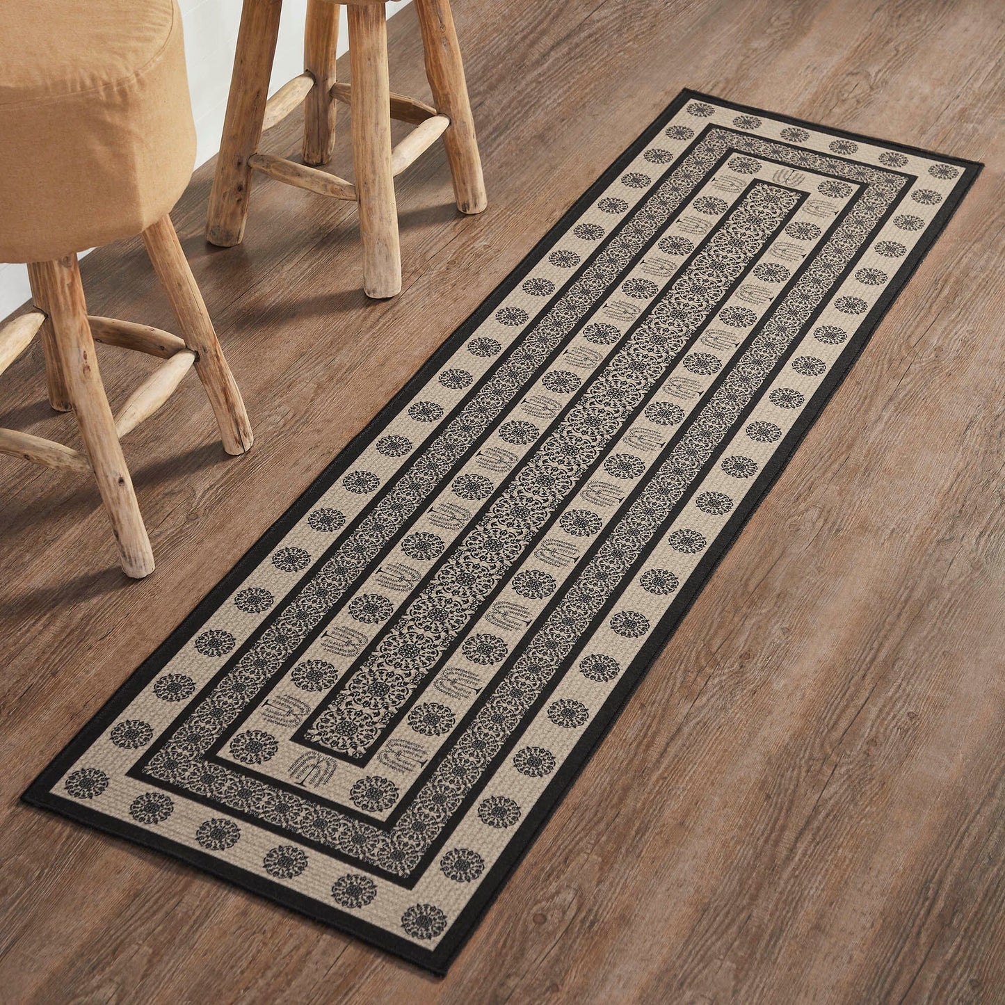 Custom House Black Indoor/Outdoor Rectangle Rug 22x78" Runner