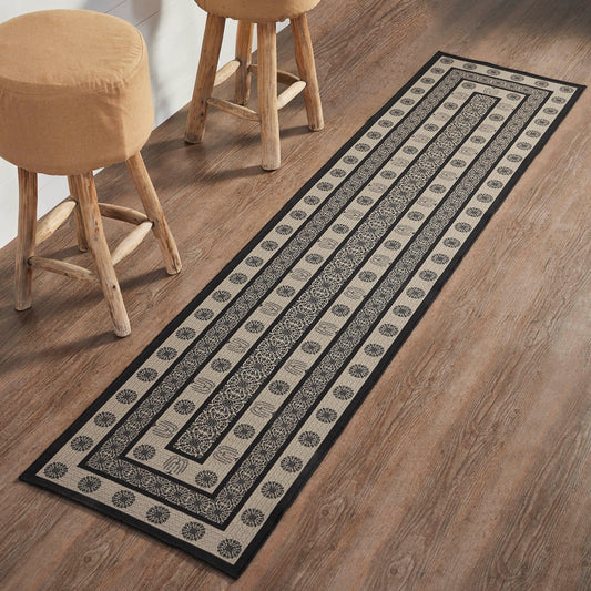 Custom House Black Indoor/Outdoor Rectangle Rug 22x96" Runner