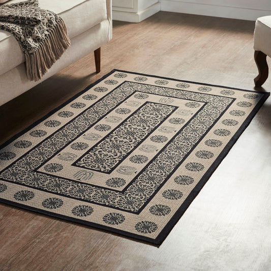 Custom House Black Indoor/Outdoor Rectangle Rug 36x60"