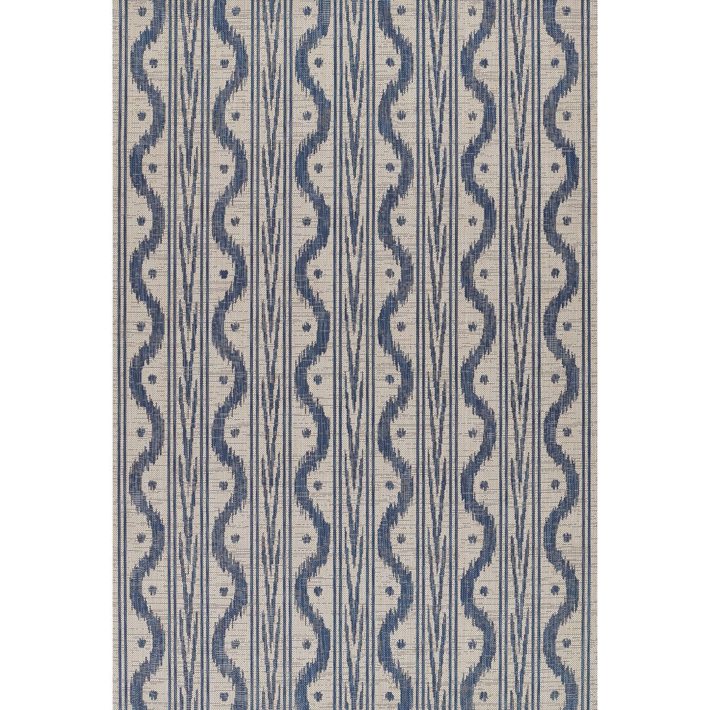 Riviera Geometric Blue Recycled Plastic Indoor Outdoor Rug