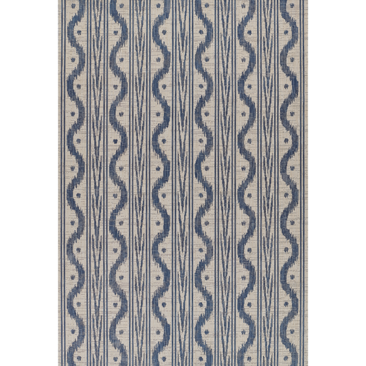 Riviera Geometric Blue Recycled Plastic Indoor Outdoor Rug