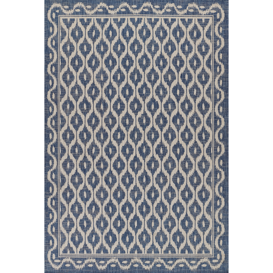 Riviera Blue Recycled Plastic Indoor Outdoor Rug