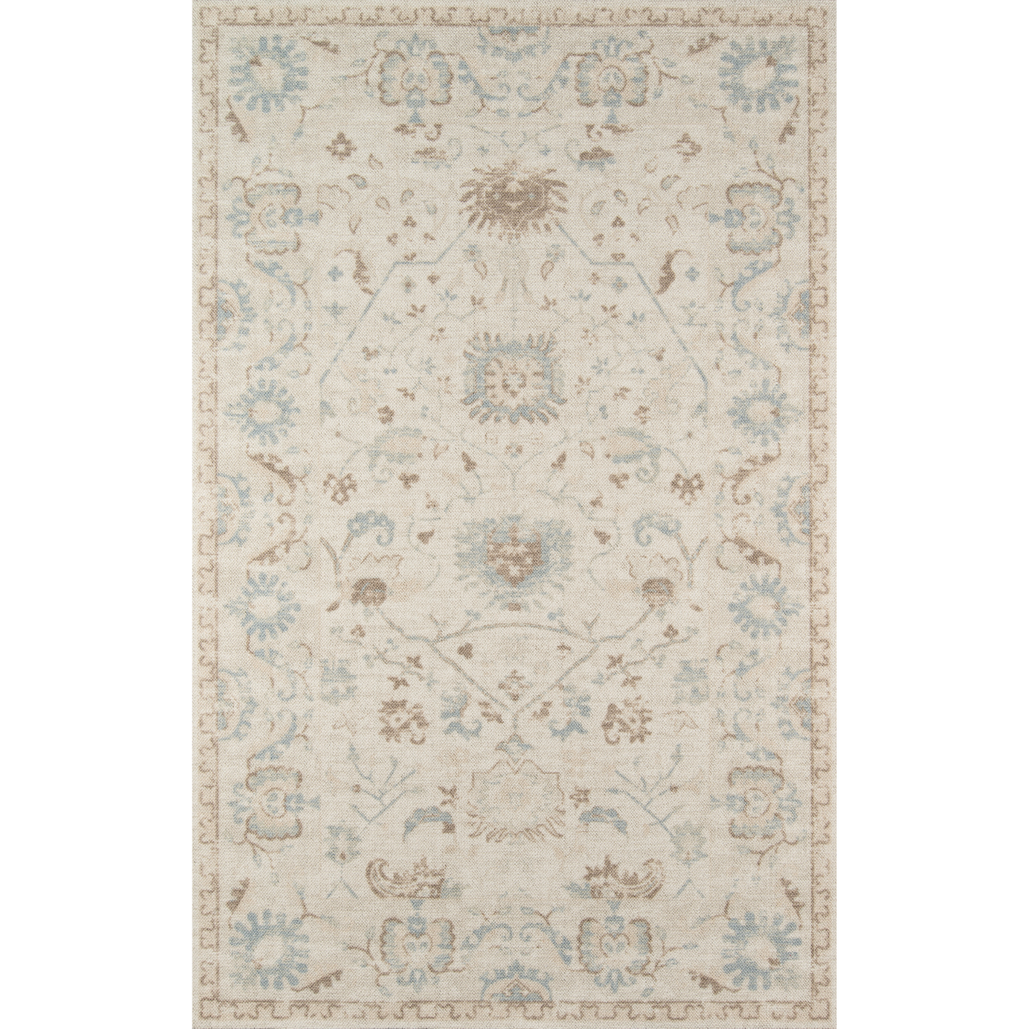 Ana Beige Wool Area Rug