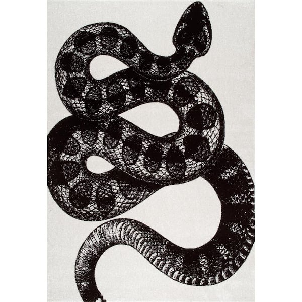 Area Rug Thomas Paul Serpent Rectangle Black & White 4 x 6 ft.