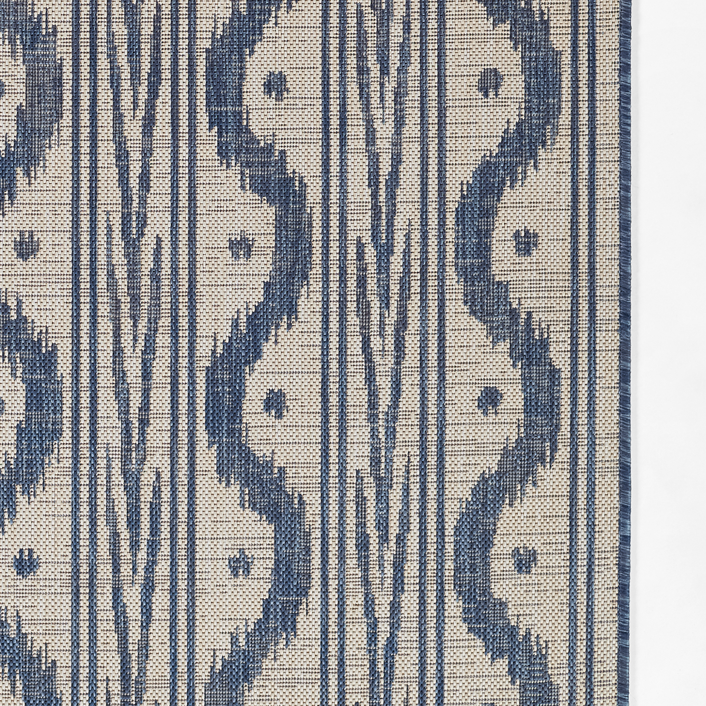 Riviera Geometric Blue Recycled Plastic Indoor Outdoor Rug