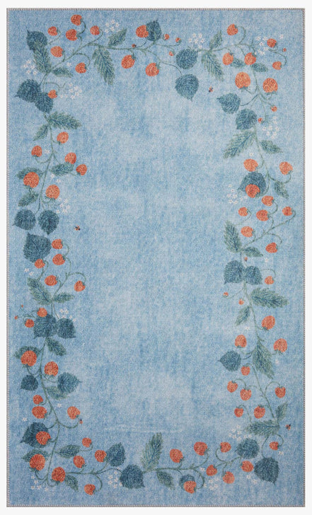Rifle Paper Co x Loloi Atelier Rug - Strawberries Periwinkle