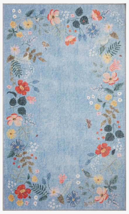 Rifle Paper Co x Loloi Atelier Rug - Strawberry Fields Periwinkle