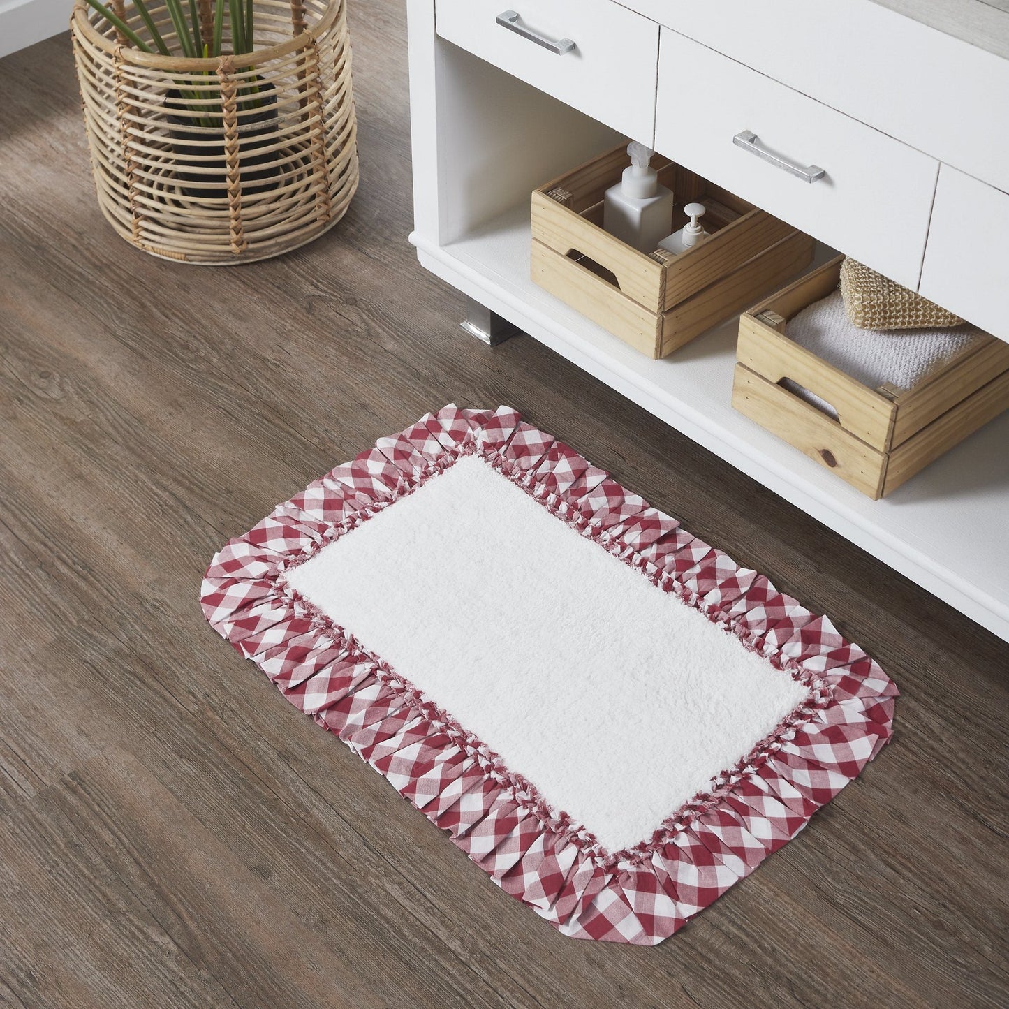 Annie Red Buffalo Check Bathmat 20x30"