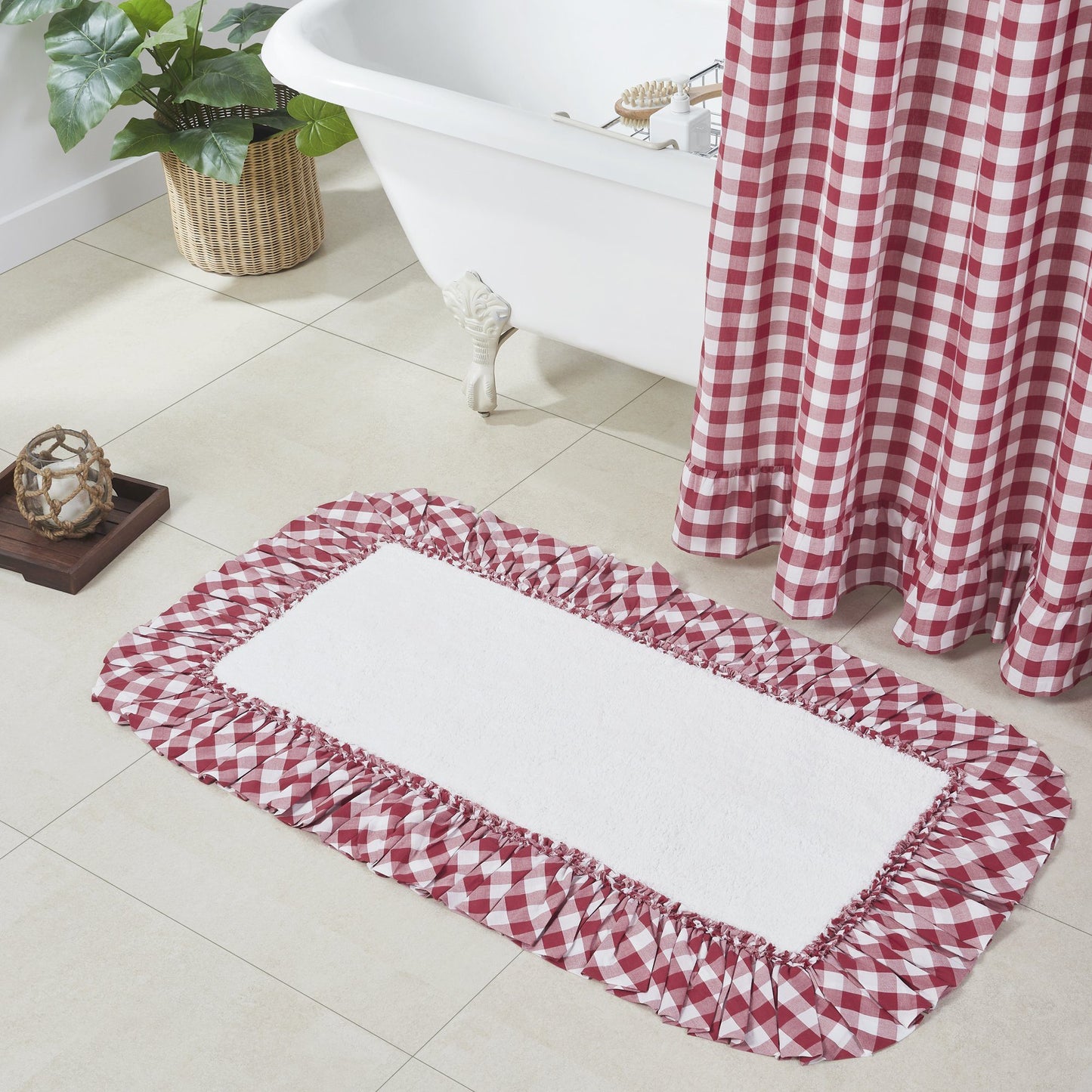 Annie Red Buffalo Check Bathmat 27x48"