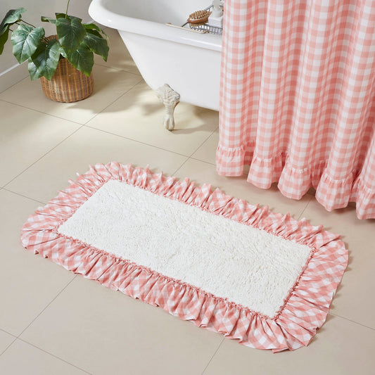 Annie Coral Buffalo Check Bathmat 27x48"