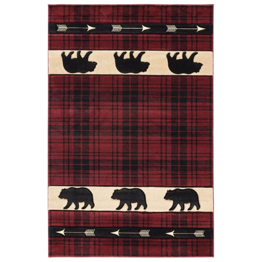 Bear Arrow Plaid Dark Rug