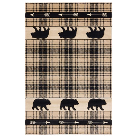 Bear Arrow Plaid Light Rug