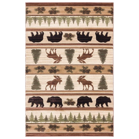 Bear Moose Pine Rug