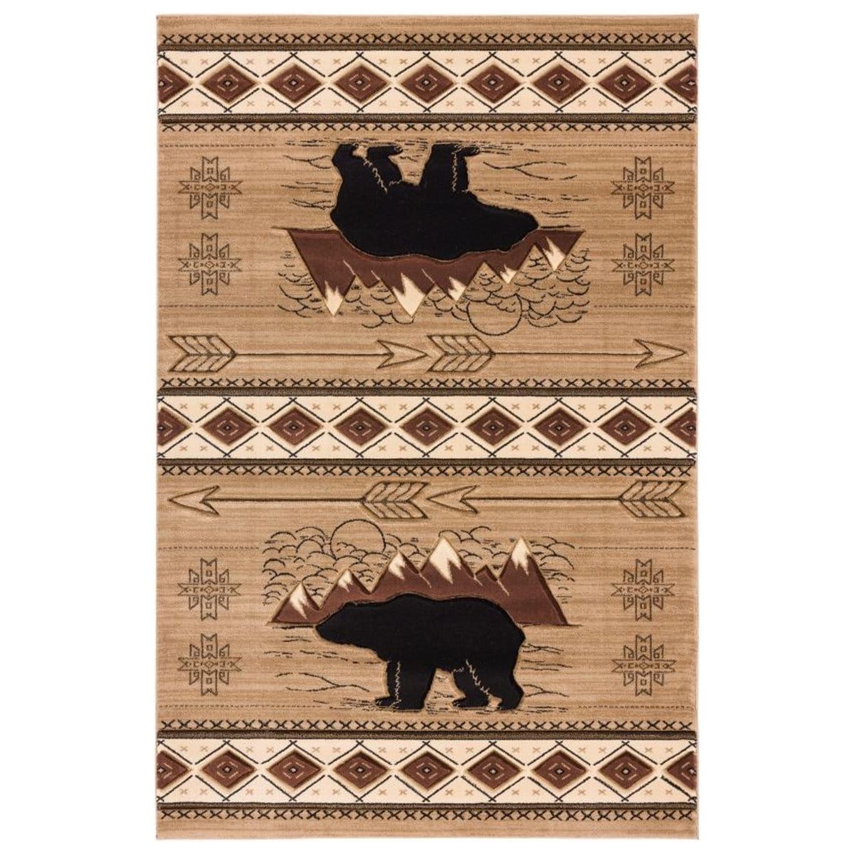 Black Bear Mountains Light Rug Collection