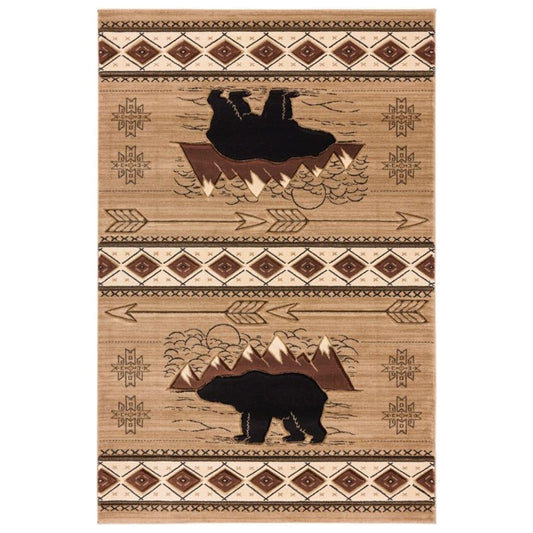 Black Bear Mountains Light Rug Collection
