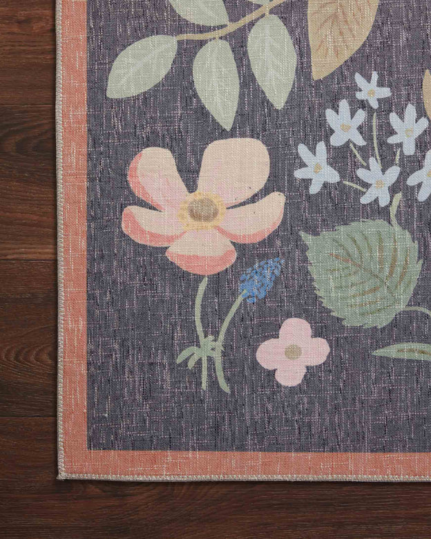 Rifle Paper Co x Loloi Cotswolds Rug - Strawberry Fields Black