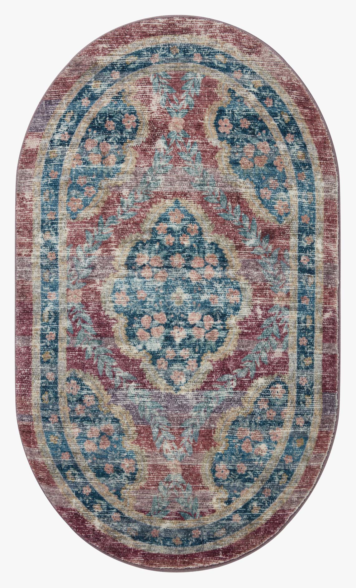 Rifle Paper Co x Loloi Courtyard Rug - Chateau Red