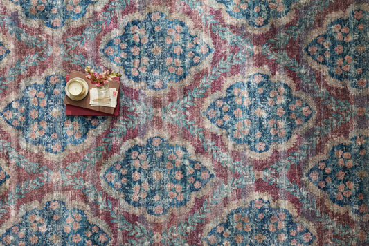 Rifle Paper Co x Loloi Courtyard Rug - Chateau Red