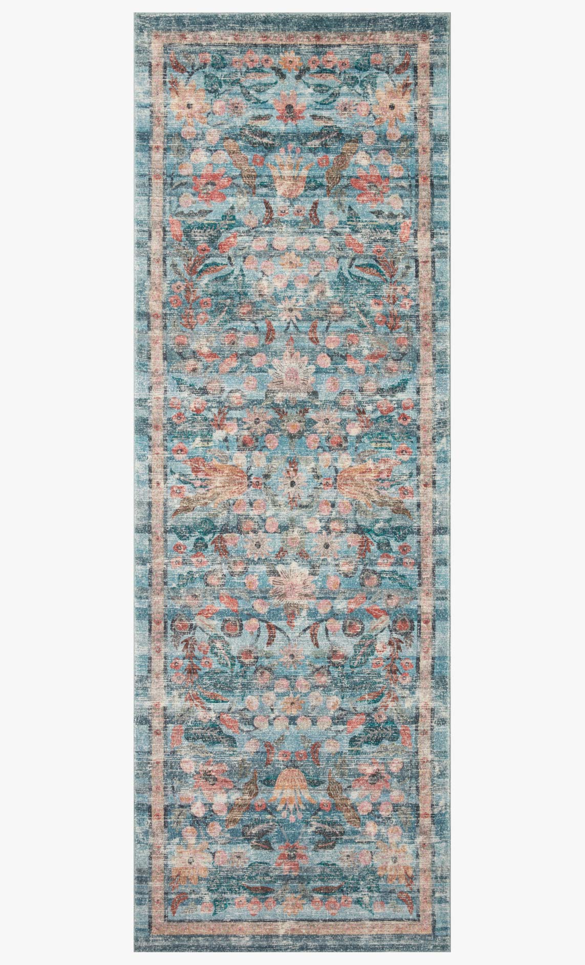 Rifle Paper Co x Loloi Courtyard Rug - Eve Blue