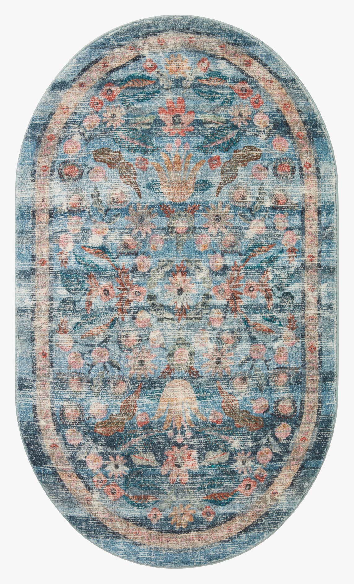 Rifle Paper Co x Loloi Courtyard Rug - Eve Blue
