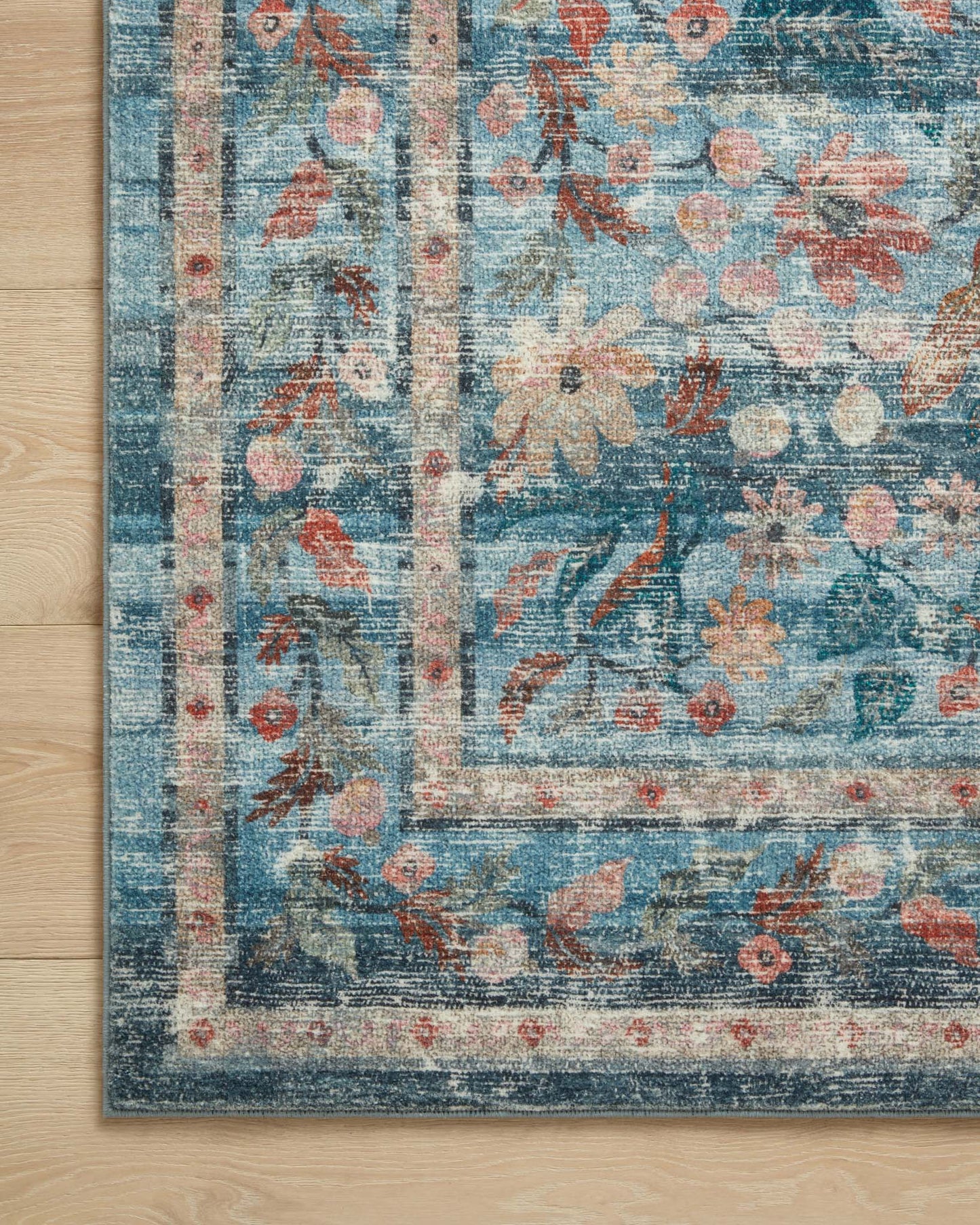 Rifle Paper Co x Loloi Courtyard Rug - Eve Blue