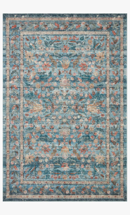 Rifle Paper Co x Loloi Courtyard Rug - Eve Blue