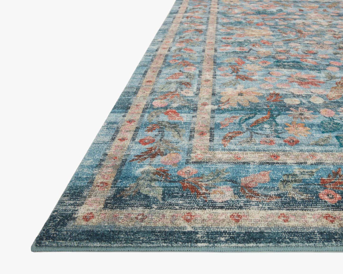 Rifle Paper Co x Loloi Courtyard Rug - Eve Blue