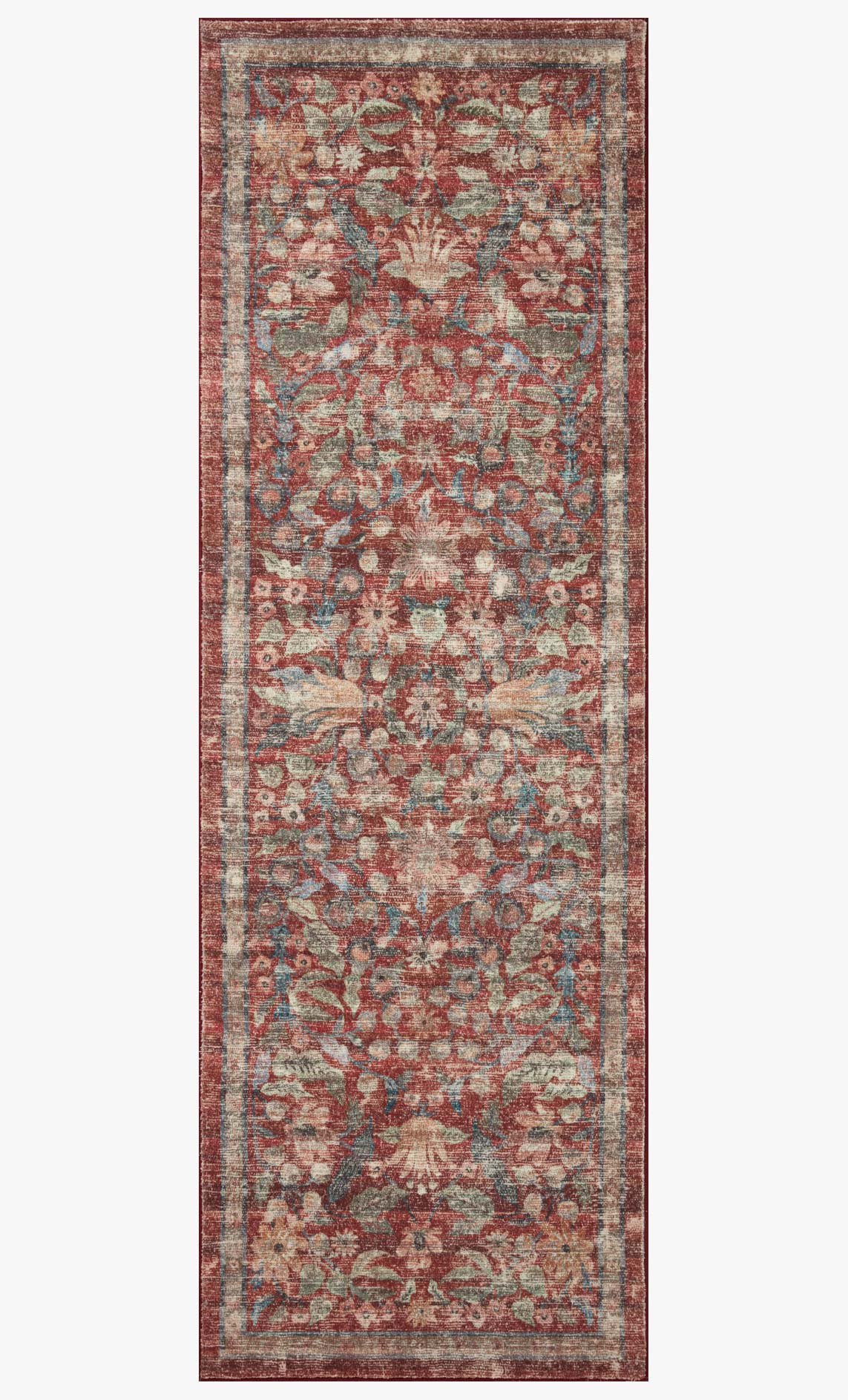 Rifle Paper Co x Loloi Courtyard Rug - Eve Crimson