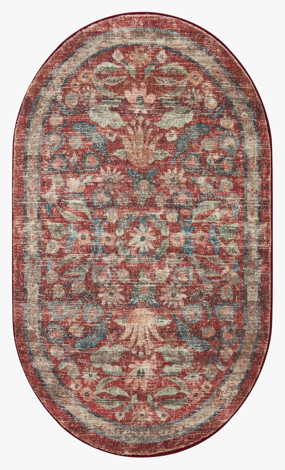 Rifle Paper Co x Loloi Courtyard Rug - Eve Crimson