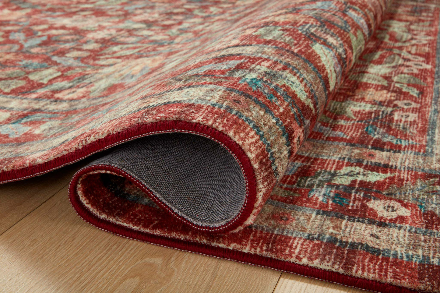 Rifle Paper Co x Loloi Courtyard Rug - Eve Crimson