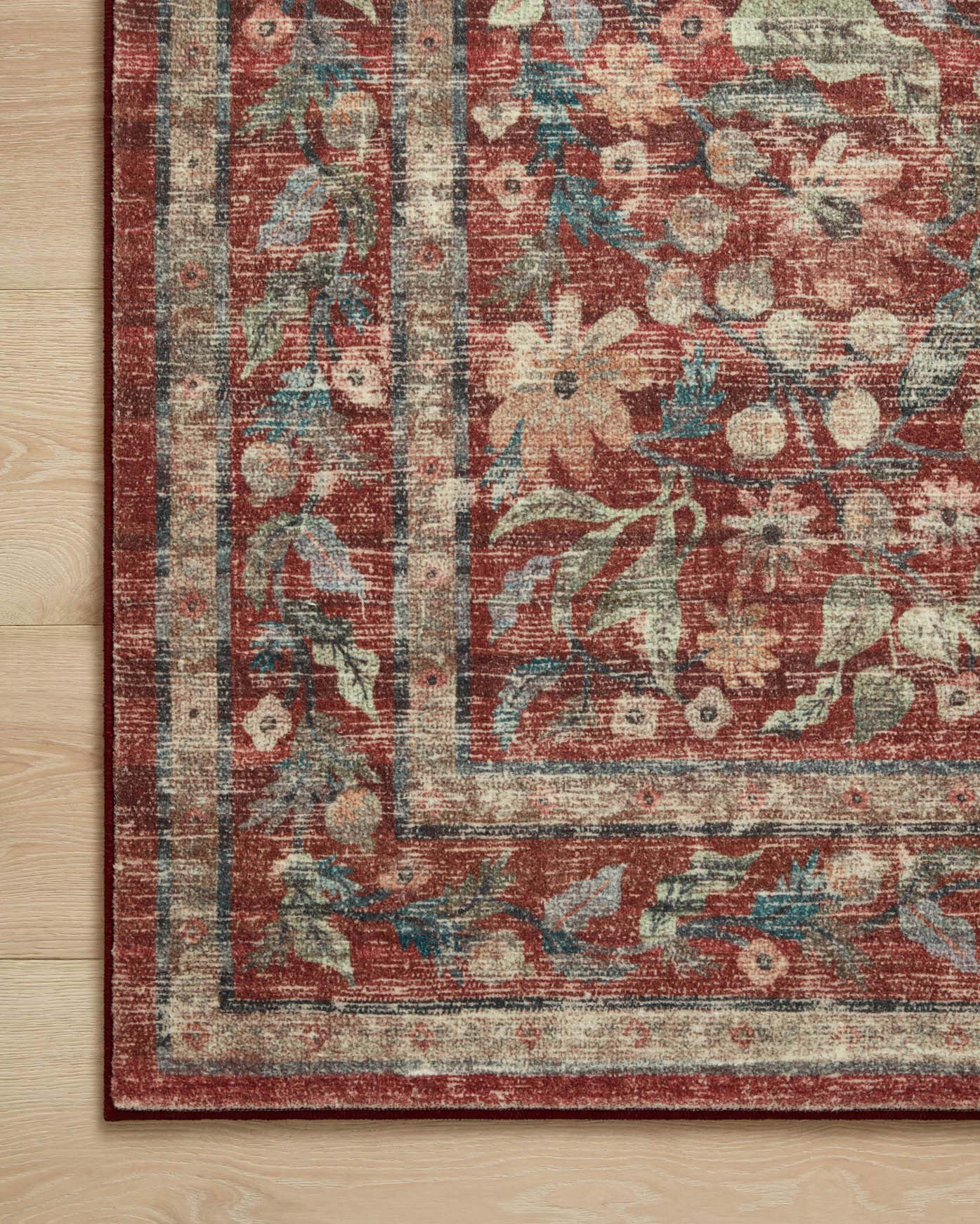 Rifle Paper Co x Loloi Courtyard Rug - Eve Crimson