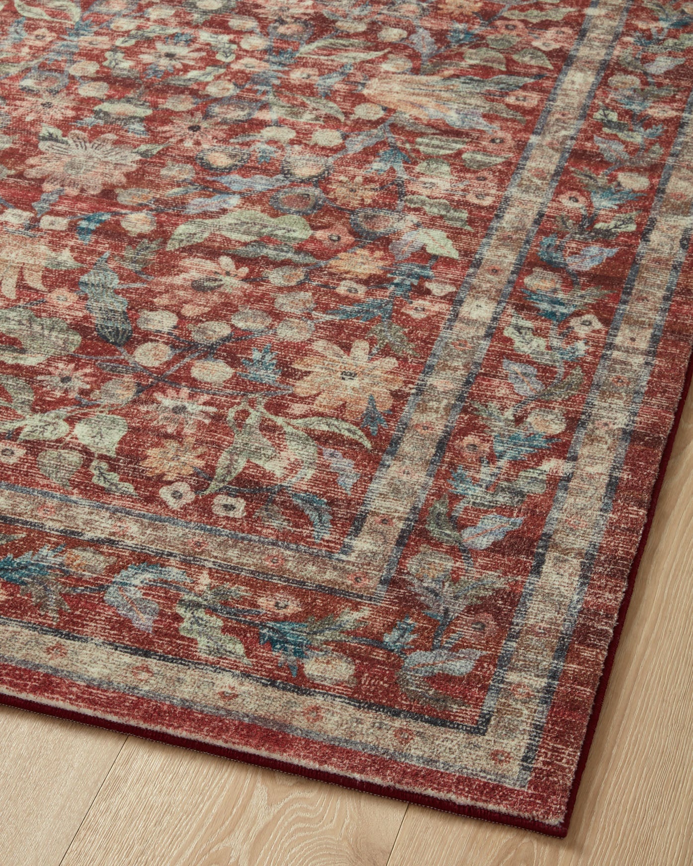 Rifle Paper Co x Loloi Courtyard Rug - Eve Crimson