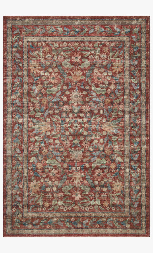 Rifle Paper Co x Loloi Courtyard Rug - Eve Crimson