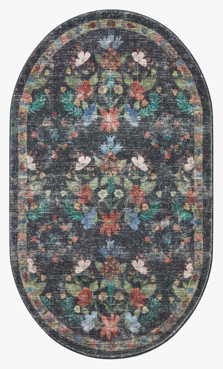 Rifle Paper Co x Loloi Courtyard Rug - Seville Charcoal