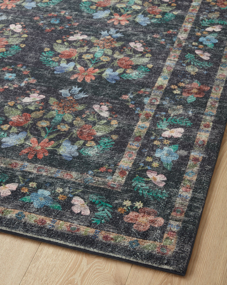 Rifle Paper Co x Loloi Courtyard Rug - Seville Charcoal