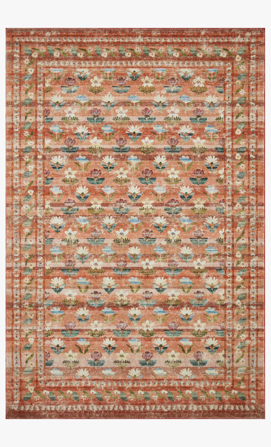 Rifle Paper Co x Loloi Courtyard Rug - Hadley Terracotta