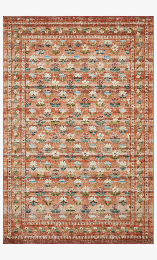Rifle Paper Co x Loloi Courtyard Rug - Hadley Terracotta