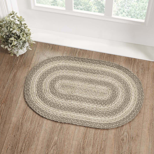 Cobblestone Oval Braided Rug 20x30" - with Pad