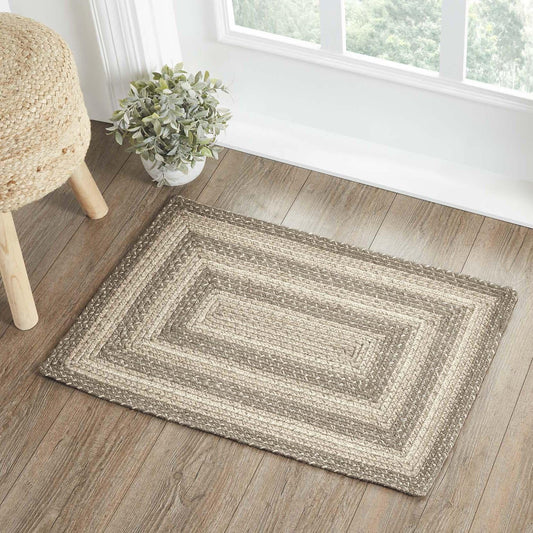 Cobblestone Rectangle Braided Rug 20x30" - with Pad