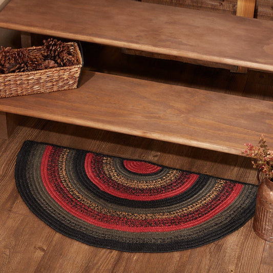 Cumberland Half Circle Braided Rug 16.5x33"
