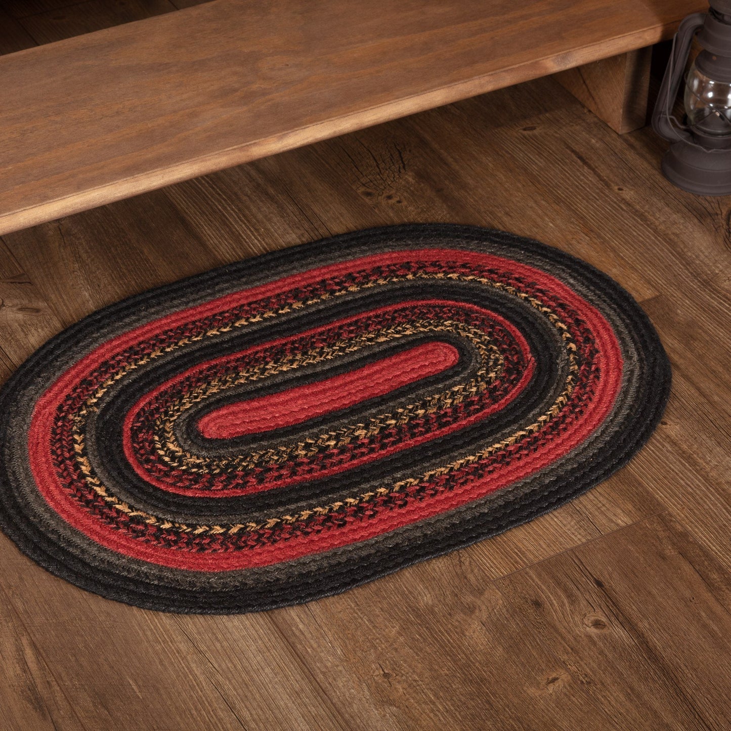 Cumberland Oval Braided Rug 20x30" with pad